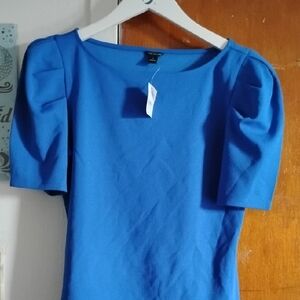 Ann Taylor Royal Blue Puff Sleeve Top